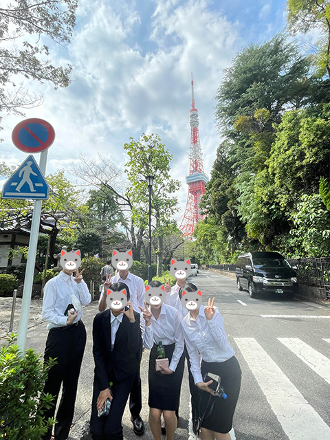 観光添乗 東京タワーにて