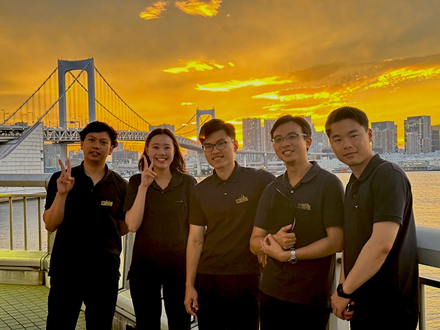 夜景研修で見た夕日