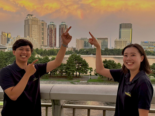 夜景研修で見た虹