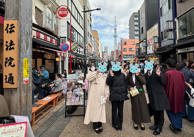 インターンシップ、観光添乗、浅草にて