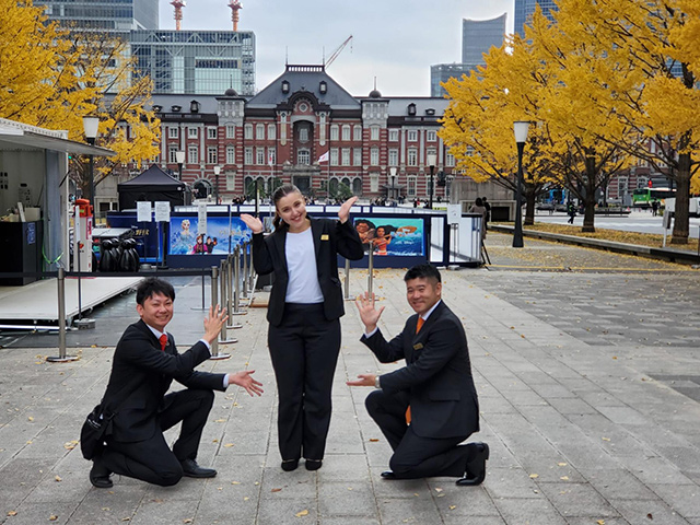 都内研修1日目、東京駅にて