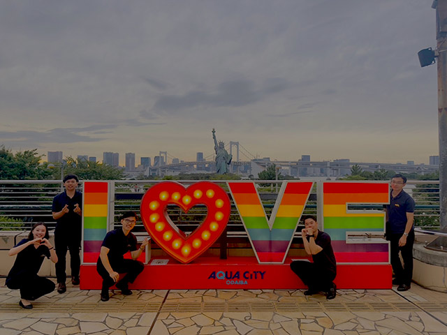 お台場の写真スポットにて