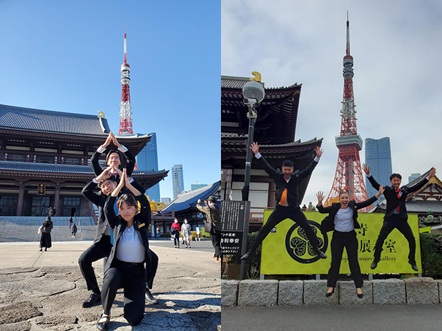 都内研修1日目、東京タワーにて