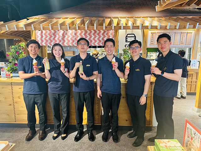 暑いので休憩しながらの研修