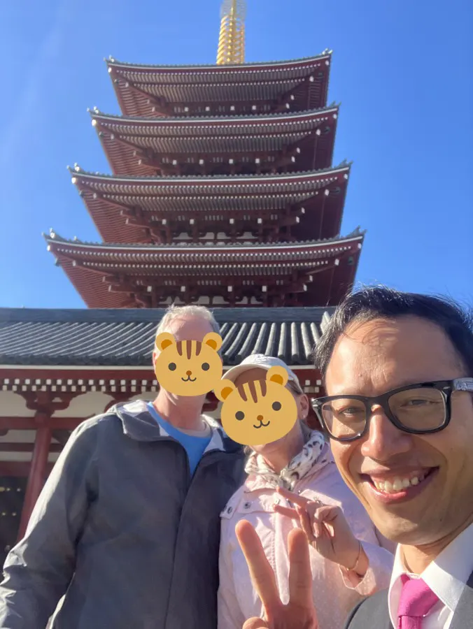 浅草寺にて