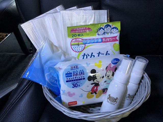 車内サービス(マスクもご用意)